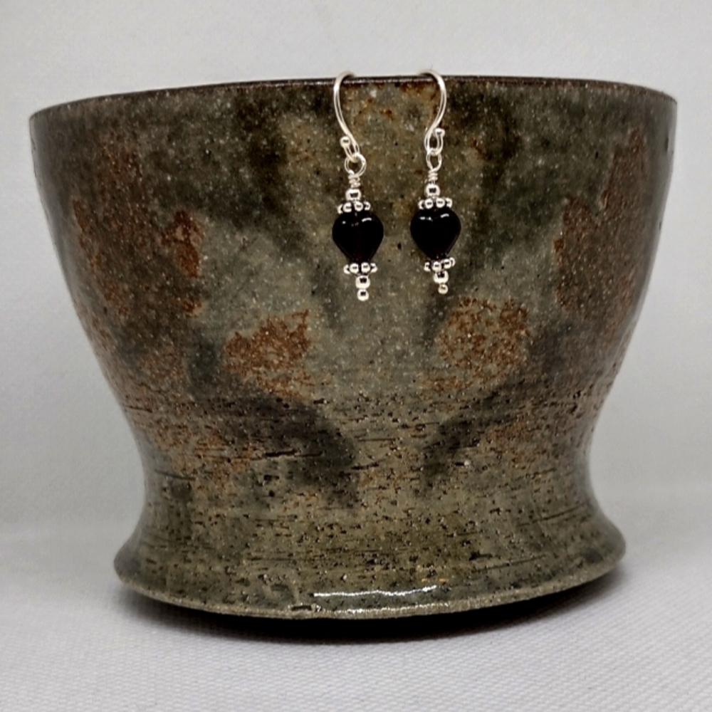 Silver / Garnet Earrings